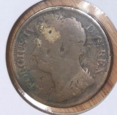 1822 Ireland 1 Penny Hibernia Copper Coin King George IV KM# 151 - Image 1 of 4