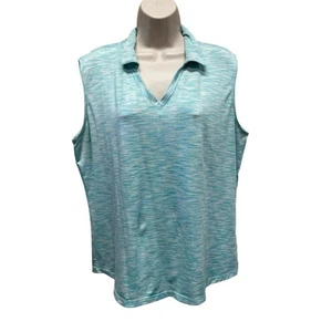 Lady Hagen sleeveless Polo tank top golf shirt lightweight  women’s xl blue - Picture 1 of 8