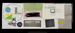 Sony KV-1930R 1733R Television Antenna Operating Instructions Paperwork Earphone - Picture 1 of 4