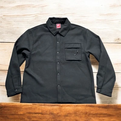 Nike куртка мужчин черный шерсти смесь кнопка вверх карман Swoosh HF0132-010 размер S новый с Ярлыками - Изображение 1 из 4