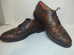 Vtg Stafford Size 12 W Brown Pebble Leather Longwing Oxford Men's Shoes USA - Picture 1 of 9