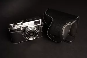 Genuine Real Leather Full Camera Case bag cover for FUJIFILM X100T Black - Picture 1 of 9