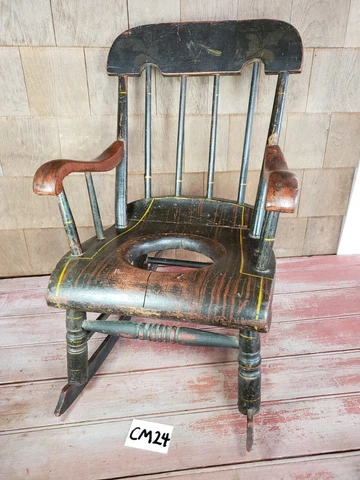 Antique Childs' Potty Chair Boston Rocker Doll Display Cover