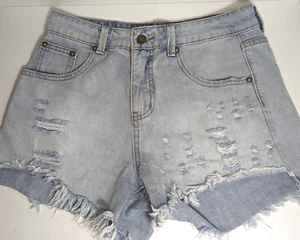 Rip Curl Denim Shorts Women's Size 26/8 Distressed Frayed Hem - Picture 1 of 9