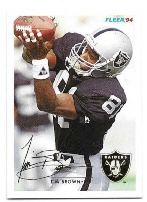 TIM BROWN 1994 FLEER CARD NM-MT+ CONDITION - Image 1 of 2