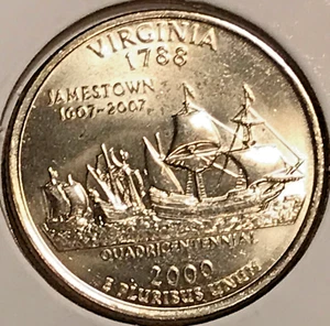 2000 D Virginia State Quarter unzirkuliert - Bild 1 von 4