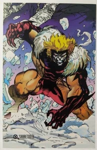 Sabretooth Warpath X-Men Trading Cards Comic Poster Art Pin-Up Original Jim Lee - Picture 1 of 2