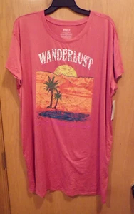 Mauve Wanderlust Palms~Sleep Shirt Gown~Asst. Women's Sizes~NEW w/tag - Picture 1 of 1