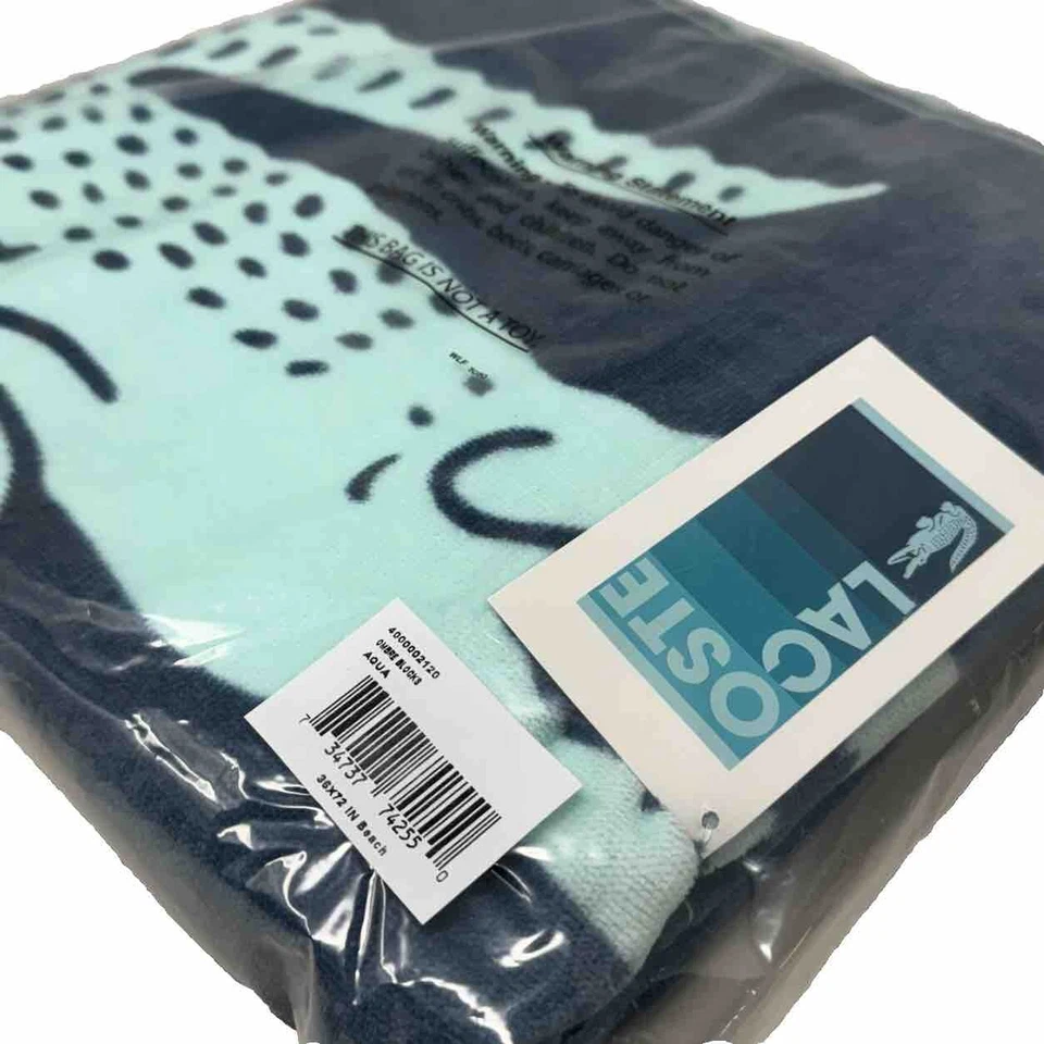 Lacoste 36" x 72" Logo Beach Towel 100% Cotton NWT Multiple High Quality - Image 1 of 3