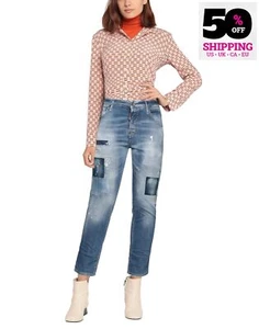 PVP €680 DSQUARED2 Jeans Cool Girl IT44 US8 UK12 L Parche Envejecido Hecho en Italia - Imagen 1 de 6