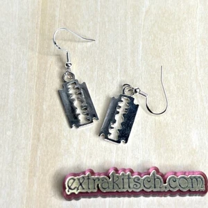 Punk Rock Razor Blade Earrings - Picture 1 of 3