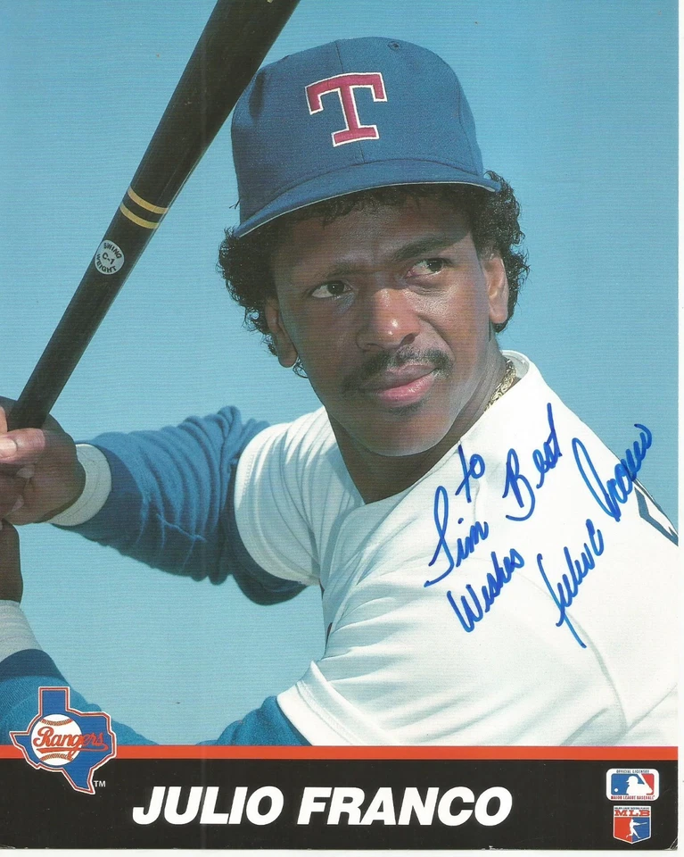 Autographed Photo - JULIO C. FRANCO - Texas Rangers - Over 4,200 Hits as a Pro - Image 1 of 1