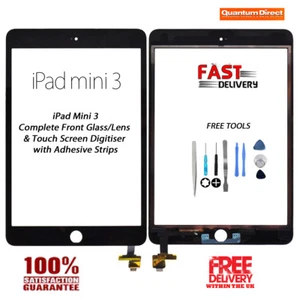 NEW iPad Mini 3 Complete Front Glass Digitiser Touch Screen w/Tools - BLACK - Picture 1 of 5