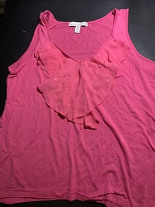 Top sin mangas de lavandería francesa para mujer talla 14/16 rosa tachuelas - Imagen 1 de 2