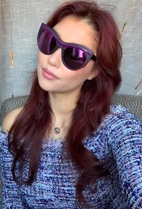 😎 Gafas de sol para mujer WILL.I.AM WA 53 mm ojo de gato púrpura de gran tamaño - Imagen 1 de 15