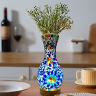 Handmade Mosaic Vase Lamp with Wood Base, Turkish Moroccan Glass Table Lamp