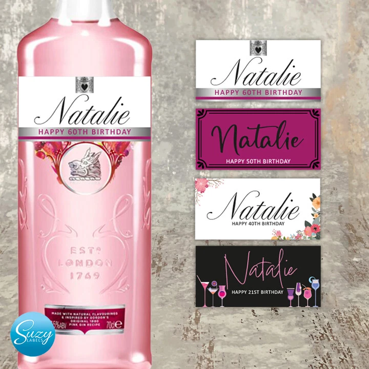 Pink Gin Gift - Personalised Gin Label - Special Birthday Gift - Image 1 of 1