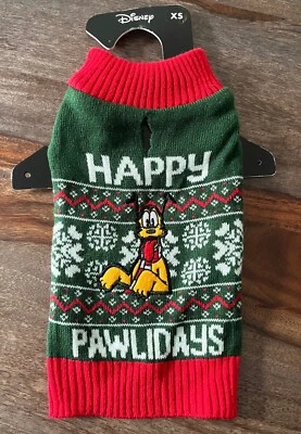 NWT DISNEY HAPPY PAWLIDAYS PLUTO DOG  SWEATER -Size XS - Image 1 of 4
