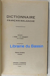 Dictionnaire Français-Malgache Collectif 1955 - Imagen 1 de 3