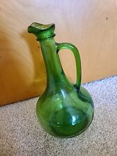 Vintage MCM Decor Green Glass Vase Decanter