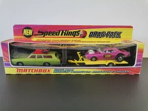 MATCHBOX SUPERKINGS K-28 DRAG PACK MERCURY COMMUTER - DRAGSTER E TRAILER - Foto 1 di 9