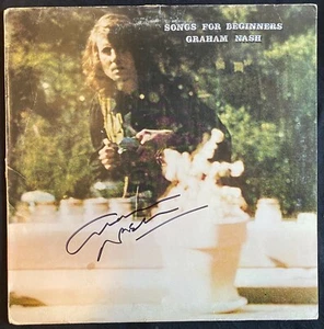 GRAHAM NASH AUTOGRAPHED SONGS FOR BEGINNERS RECORD ALBUM BECKETT AUTHENTICATED - Picture 1 of 2
