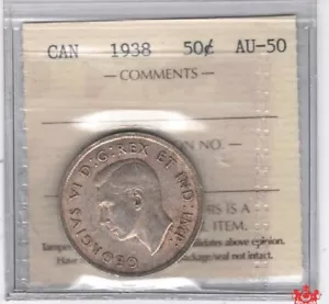 1938 Canada 50 Cents - ICCS AU50 - LN 837 - Picture 1 of 2