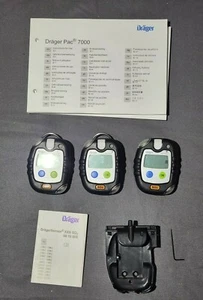 Drager Pac 7000 SO2 Single Gas Detectors, Lot of 3, Plus Accessories - Picture 1 of 12