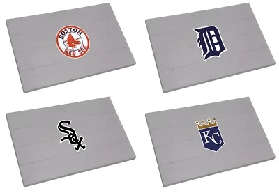 MLB Door Mat Patio Garage Entry Way Solid Wood Grey Finish Team Logo Vinyl Decal - Image 1 of 2
