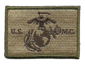 Hook Fastener Compatible Patch USMC Marine Corps Seal MLTN 3x2"