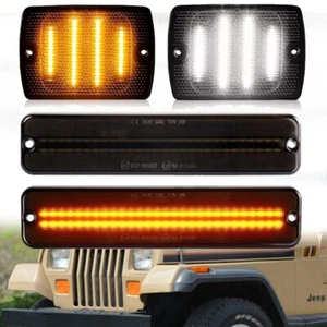 For Jeep Wrangler YJ Amber LED Side Marker Light+Front Turn Signal Light 1987-95 - Picture 1 of 12