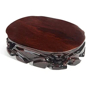 Stands Wooden Vase Base Oriental Oval Wood Vase Display Stands Pedestal - Imagen 1 de 13
