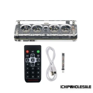 IN14 Nixie Tubo Orologio Base Acrilica con Tubo Colon + Telecomando per 4-bit IN14 Punk - Foto 1 di 7
