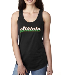 Slainte Vintage Irish Wordmark Ladies Racerback Tank Top - Picture 1 of 5