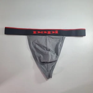 Papi Men’s Thong Size Medium M Brand New grey with sporty red details - Picture 1 of 2