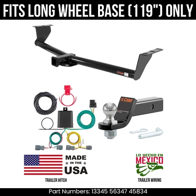 Enganche de remolque para Kia Sedona 06-10 cable de 4 pines 178" bola ajuste largo WB (119") curva Foto 1 de 4