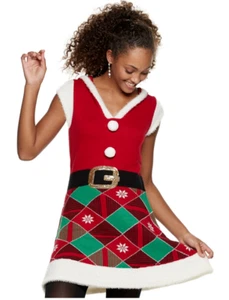 It's Our Time Mrs. Santa Claus Christmas Ugly Hooded Sweater Dress Hoodie S - Picture 1 of 2