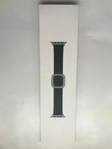 Cinturino pelle fibbia moderna originale Apple Watch 40 mm 41 mm 42 mm verde foresta M - Foto 1 di 6