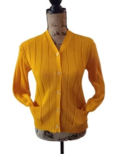 Cárdigan suéter tejido acanalado cuello en V bolsillos delanteros con botones para mujer XS - pequeño AA283 - Imagen 1 de 6