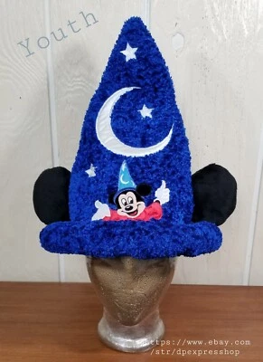 Disney Parks Mickey Mouse Curly Plush The Sorcerers Hat Sz YOUTH **NOTE - Image 1 of 4