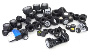 LEGO Car Wheels Tires Axle Bundle Lot 160g Mixed Parts Pieces - Picture 1 of 11