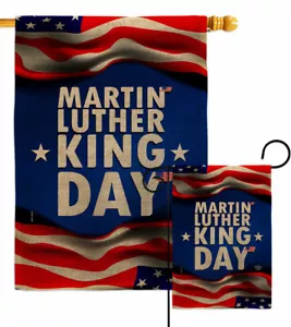 Bandiera da giardino MLK Day Burlap storia nera Martin Luther King striscione decorativo - Foto 1 di 19