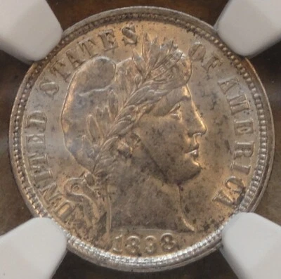 1898 Barber Dime 10c NGC Certified AU58 - Image 1 of 4