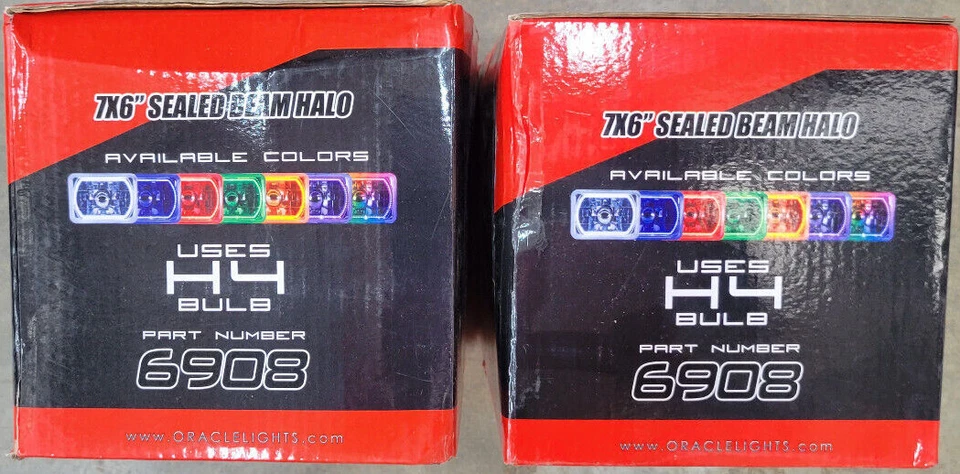 SET OF 2 ORACLE 6908 LIGHTING HEADLIGHT ASSEMBLIES 7" X 6" SEALED BEAM HALO - Image 1 of 1