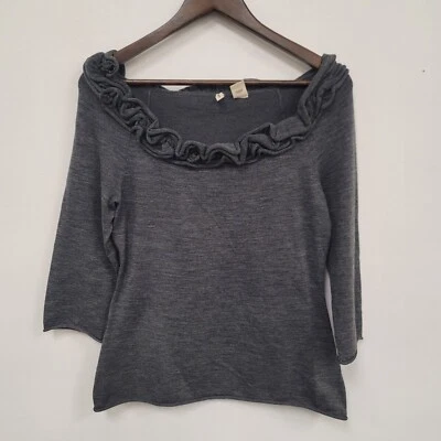 Moth Anthropologie Womens Wool Sweater Size M Gray Heathered Feminine Cozy - Image 1 of 4