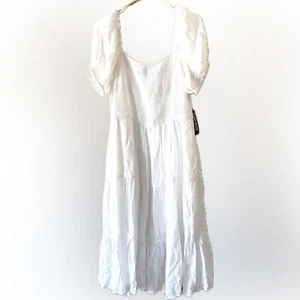 Langes Kleid weiß Baumwolle. Neu mit Etikett. Größe M. Kurzarm - Bild 1 von 7