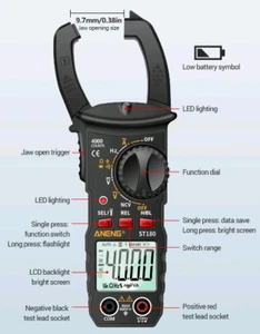 Auto Range LCD Digital Multimeter CLAMP METER Voltmeter Amperemeter AC DC OHM - Bild 1 von 4