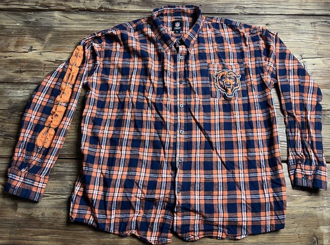 Chicago Bears Flannel Embroidered Shirt Women's Size XL Cover