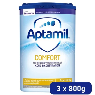 3 x 800g Aptamil Comfort Baby Milk Formula - Image 1 of 4