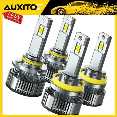 AUXITO 9005 H11 LED High Bulb Low Beam Headlight 6500K White Super Bright 2/4X - Изображение 1 из 4